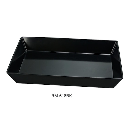 Yanco Rome Rectangular Deep Plate, Black, 6PK RM-618BK